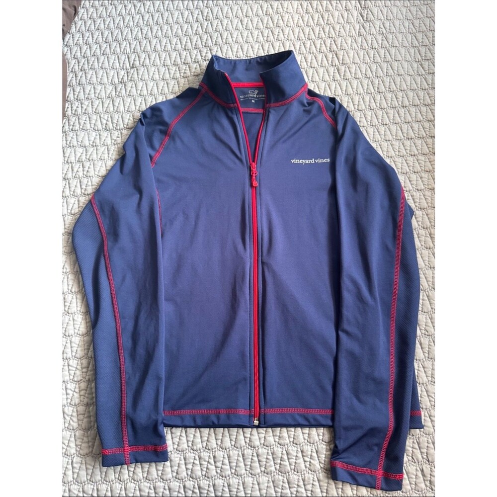Vineyard Vines Navy Performance Jacket with Red Trim